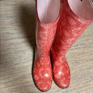 UGG Australia rain boots pink coral color